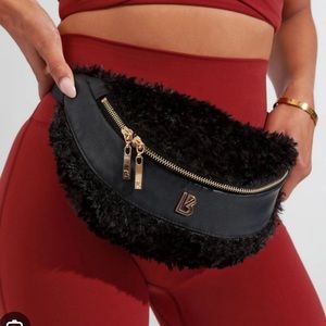 Buff Bunny black Sherpa belt bag